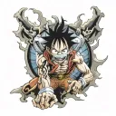luffy gear 5 tattoo design idea
