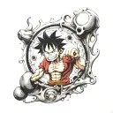 luffy gear 5 tattoo design idea