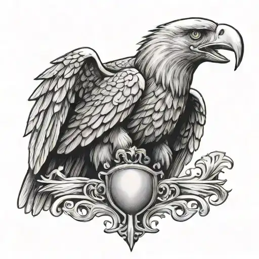 Eagle wings on shovelhead tattoo design idea