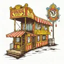 vintage circus ticket booth tattoo design idea