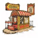 vintage circus ticket booth tattoo design idea