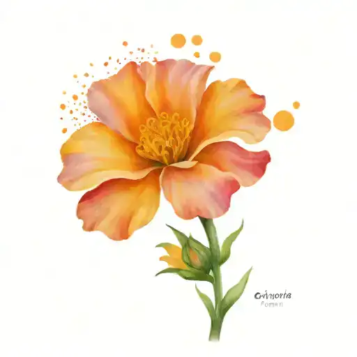 scorpio full mood marigolds cosmo flower tattoo design idea