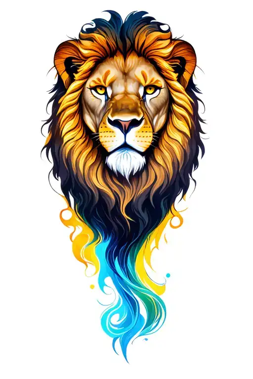 lion head tattoo design idea