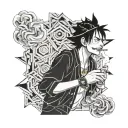 Luffy smoking tattoo design idea
