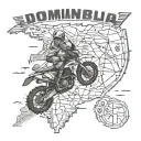 A travel-themed tattoo featuring a map of the Dominican Republic with motocross elements tattoo design idea