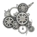 broken clock gears forming the shape tattoo design idea