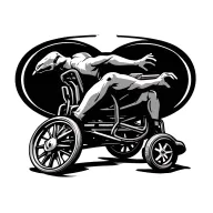 flash in a wheelchair symbolize speed tattoo design idea