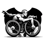 flash in a wheelchair symbolize speed tattoo design idea