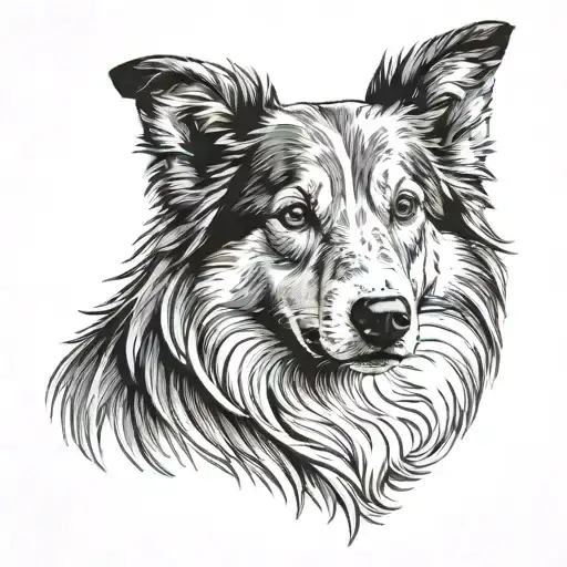 Shetland Sheepdog named RIP tattoo design idea