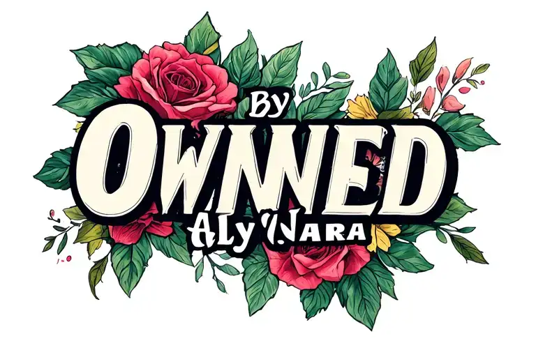 Text saying Owned by Ally and Vara tattoo design idea