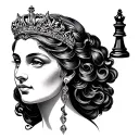 Chess Queen tattoo design idea