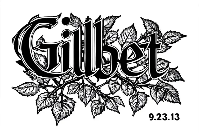 "Gilbert 9.23.13" rose bush with thorns tattoo design idea