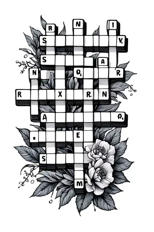 Crossword tattoo design idea