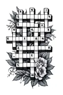 Crossword tattoo design idea