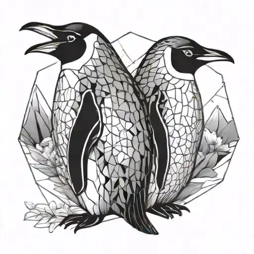 two penguin couple tattoo tattoo design idea