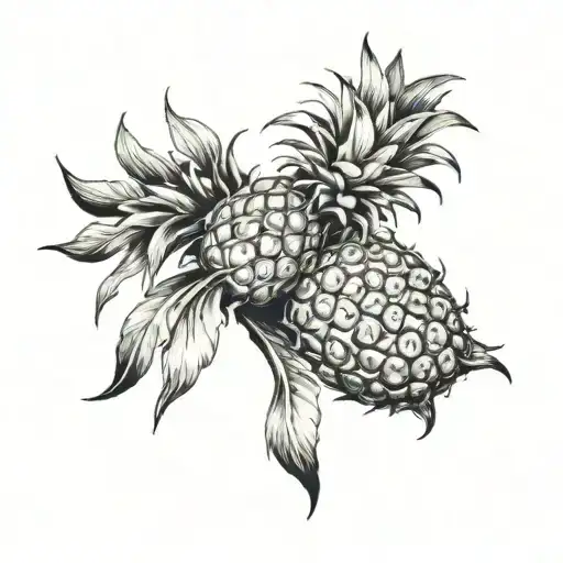 Pineapple with eyes all over its body tattoo design idea
