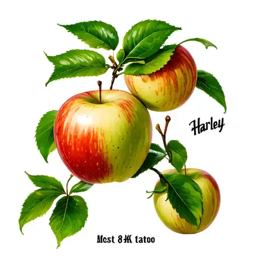 "Harley" green Apple Tree tattoo design idea