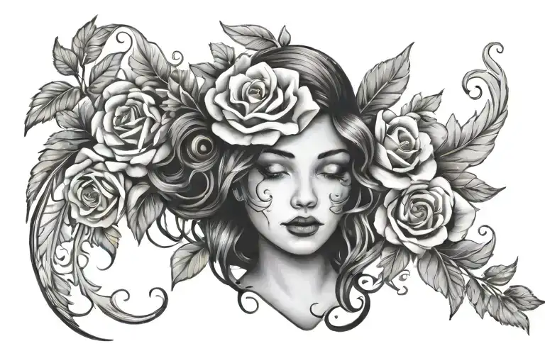 Contented tattoo design idea