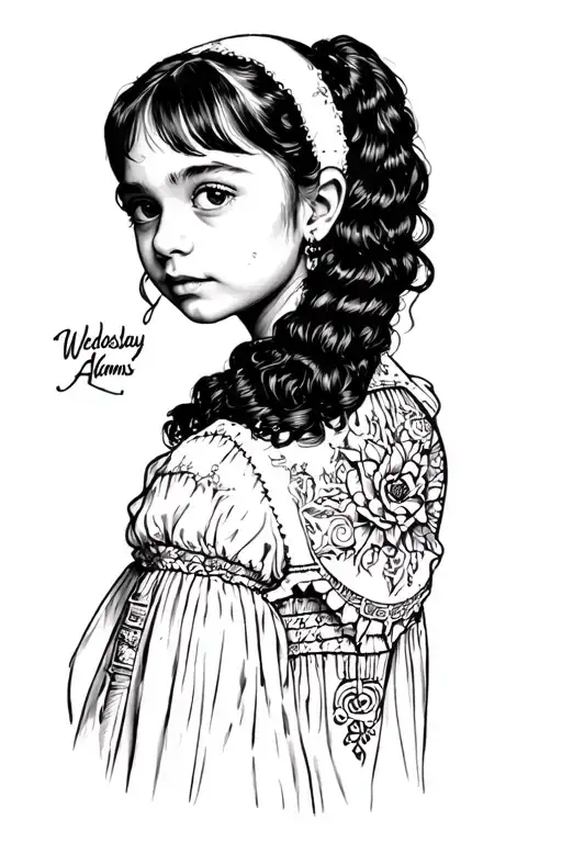jenna ortega as wednesday adams tattoo design idea