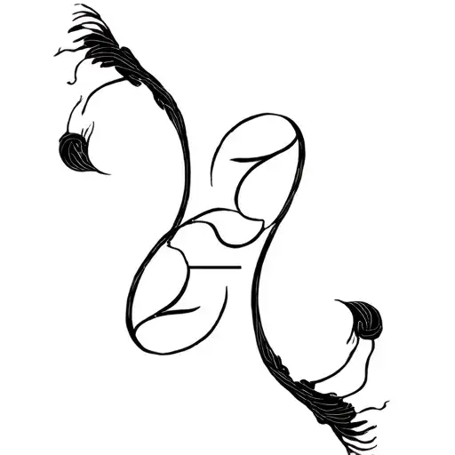 libra and pisces sign intertwined tattoo design idea