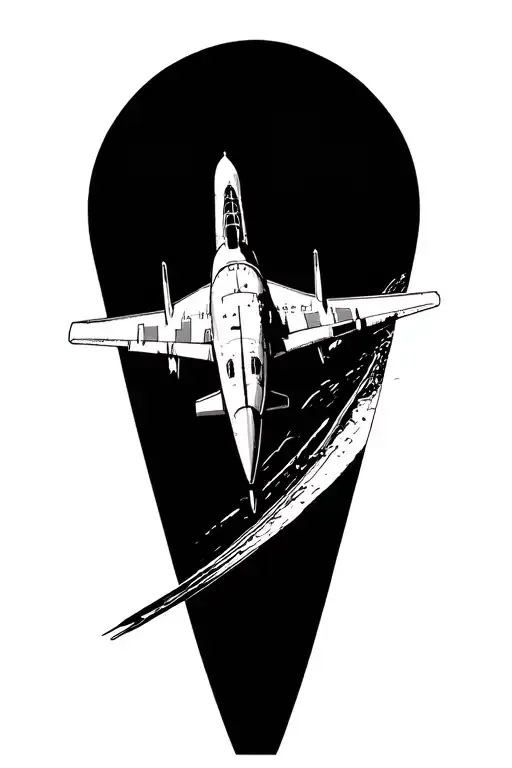 airplane silhouette tattoo design idea