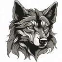 wolf cross tattoo design idea