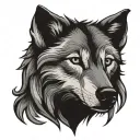 wolf cross tattoo design idea