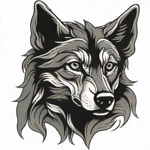 wolf cross tattoo design idea