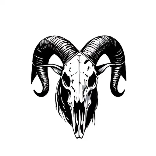 Create a stencil of a Aftican warrior, wearing a ram skull to symbolize strength and courage tattoo design idea
