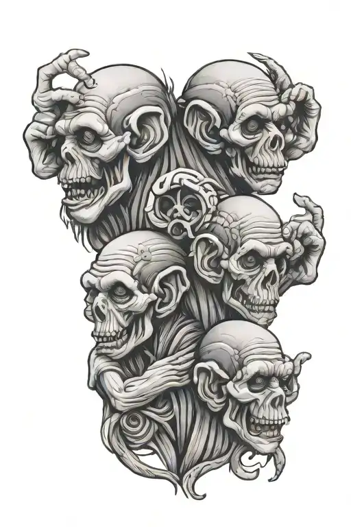 hear no evil speak no evil tattoo design idea