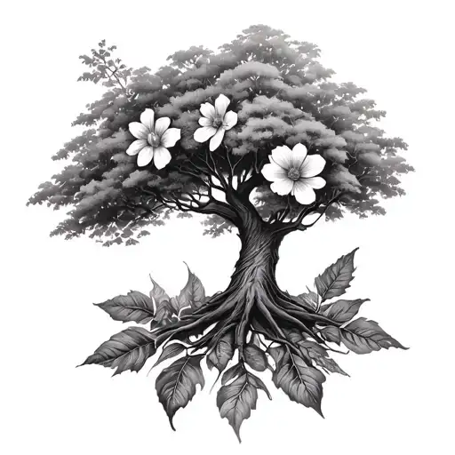 wildflower neck tattoo big tree mon tattoo design idea