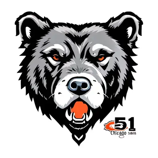 number 51 with Chicago bears logo inside tattoo design idea