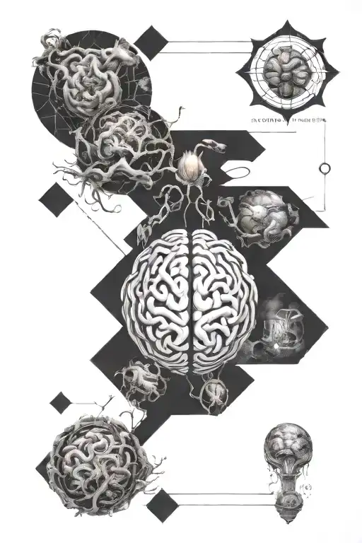brain and perception defines your world tattoo design idea