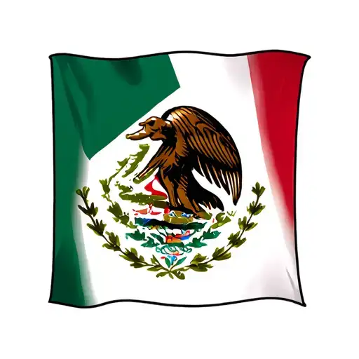 Mexico flag and cross tattoo tattoo design idea