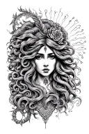 gypsy and medusa head tattoo design idea