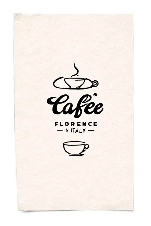 stamp style tattoo of vintage cafe in italy florence tattoo design idea