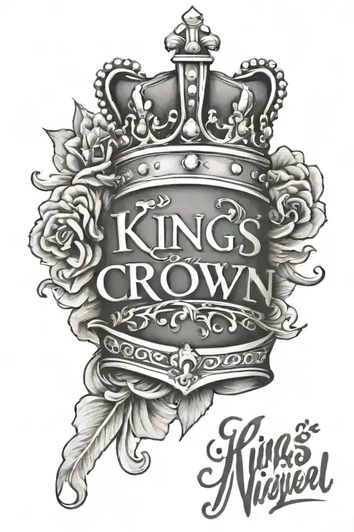 King's crown with name Jose Miguel tattoo design idea