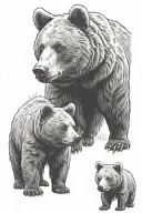 a baby bear and a mama bear tattoo design idea