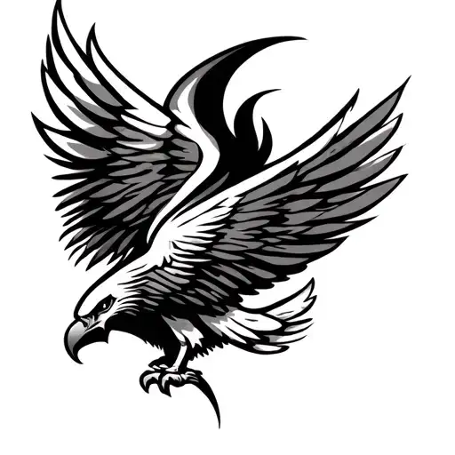 tribal eagle wing sprad / alpah and omega tatto design tattoo design idea