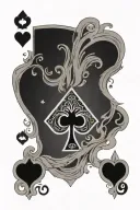 Ace of hearts card with paw print tattoo design idea