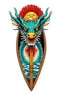 dragon boat inside representing tattoo design idea