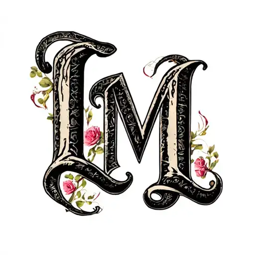 Letter LMM tramp stamp tattoo design idea