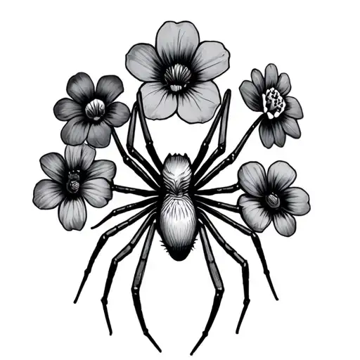 A group of Wallflowers with a smaller spider tattoo design idea