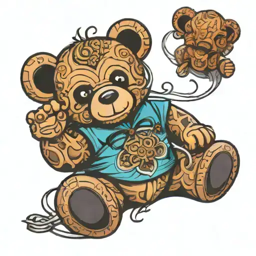 Chicano teddy bear tattoo design idea