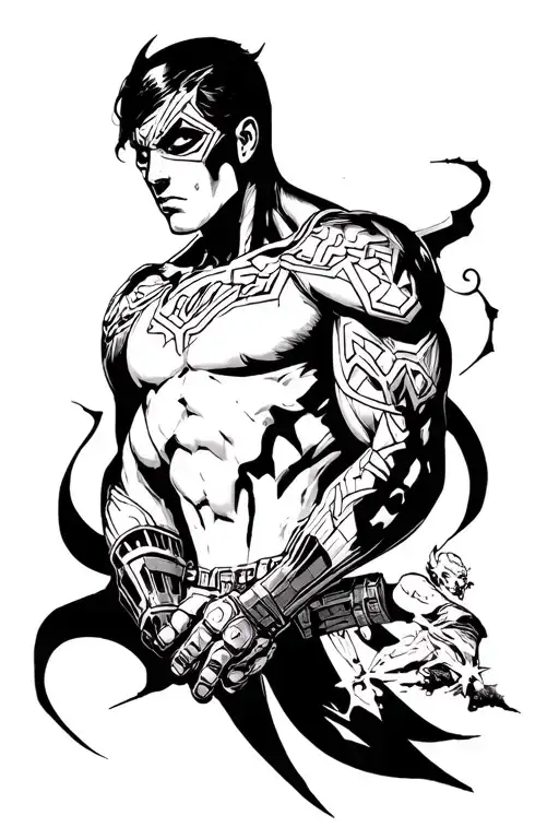 pelle mele secondary characters DC and marvel comics tattoo design idea