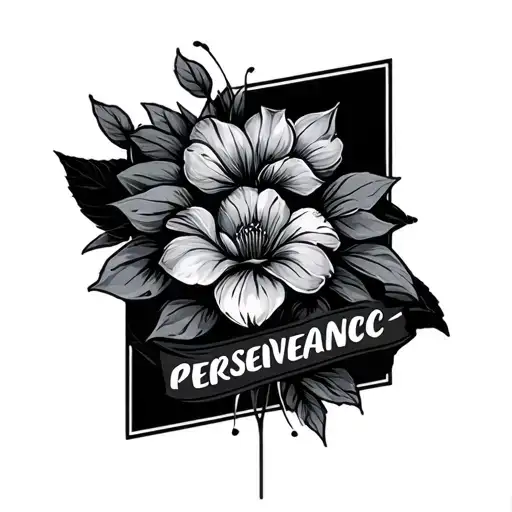 Lifestyle comprising the word perseverance present tattoo design idea