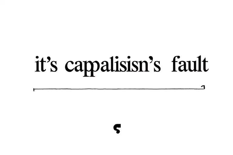 text it's capitalism's fault tattoo design idea