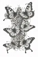 mind over matter with butterflies around it tattoo design idea