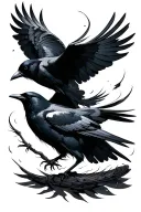 itachi inside crows flying tattoo design idea