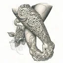 birth of son arm and leg tattoo design idea